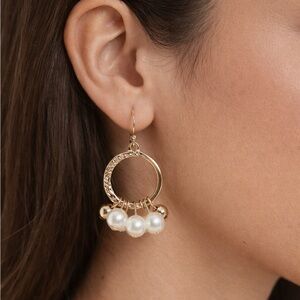 Jules B Gold Tone Pearl Dangle Earrings